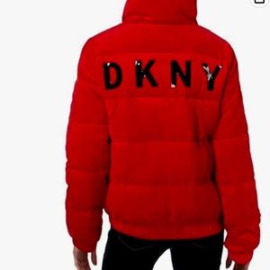 DKNY SPORT VELOUR PUFFER JACKET MEDIUM